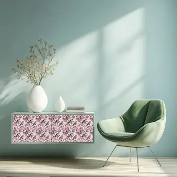 5" x 5" Pink Vinyl Arabesque Peel And Stick Removable Tiles