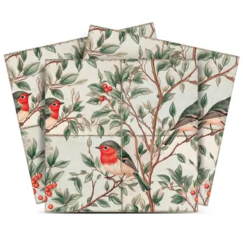 8" x 8" Green And Red Vinyl Arabesque Peel And Stick Removable Tiles