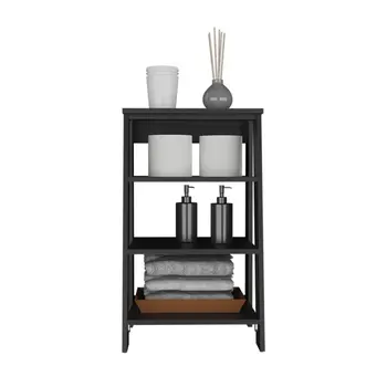 17" Black Wood Freestanding Bathroom Vanity