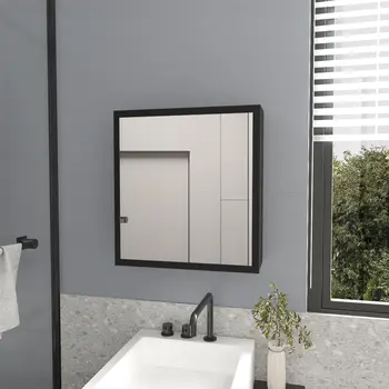 20" Black Wood Floating Bathroom Vanity