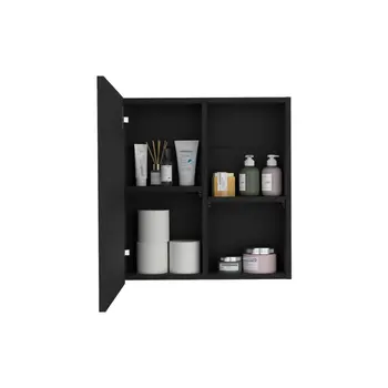 20" Black Wood Floating Bathroom Vanity