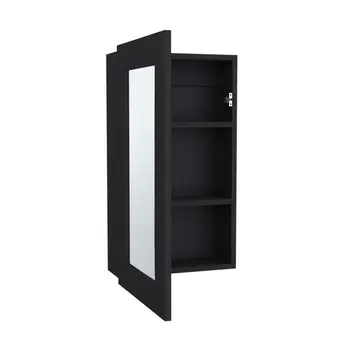 15" Black Wood Floating Bathroom Vanity