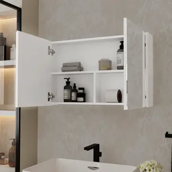 32" White Wood Floating Bathroom Vanity