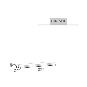 Set Of Two Wood Wall Mounted Floating Shelf