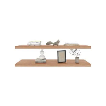 Set Of Two Wood Wall Mounted Floating Shelf