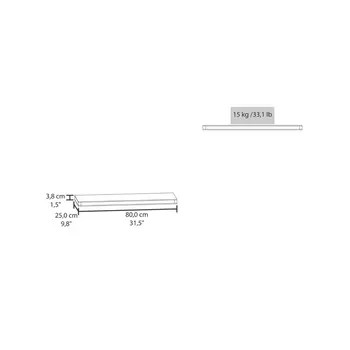 32" Set Of Two Dark Gray Wood Wall Mounted Floating Shelf