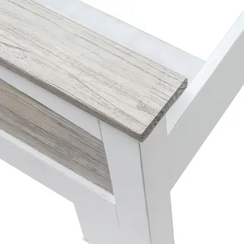 Gray Carved Geometric Distressed Solid Wood Queen Bed Frame