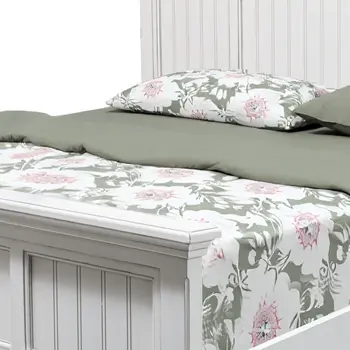 White Carved Geometric Distressed Solid Wood King Bed Frame