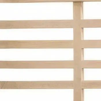 Brown Carved Geometric Solid Wood King Bed Frame
