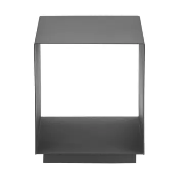 17" Charcoal Aluminum Square End Table With Shelf