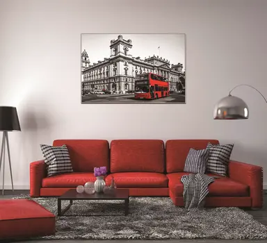 Double Decker in London Silver Framed Wall Art