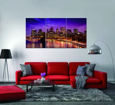 Set Of Three New York Skyline Unframed Acrylic Wall Art