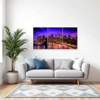 Set Of Three New York Skyline Unframed Acrylic Wall Art