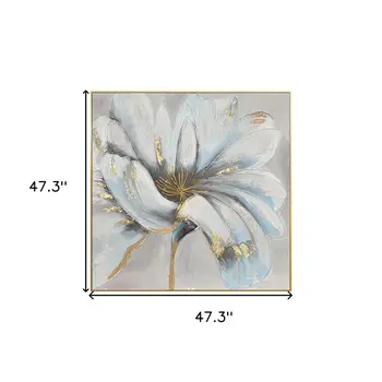 Unveiled Gilded Oversized Floral Gold Framed Oil Painting Wall Art
