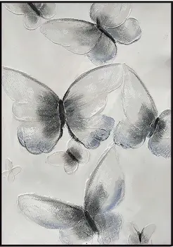 Ethereal Butterfly Cascades Black Framed Oil Painting Wall Art