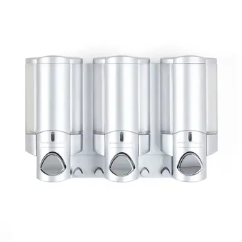 Gray Heavy Duty Plastic Three Chamber Wall Mount Soap Dispenser