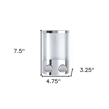 Silver Heavy Duty Plastic Two Chamber Wall Mount Soap Dispenser