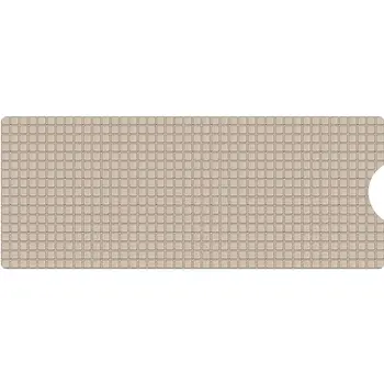 40" Beige Geometric Tiles Non Slip Bathtub Mat