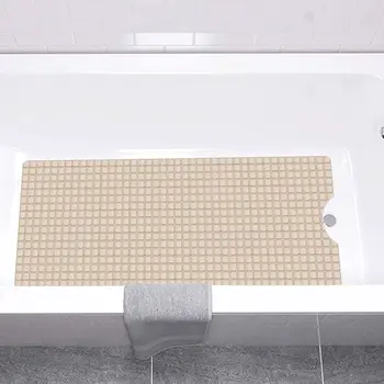 40" Beige Geometric Tiles Non Slip Bathtub Mat