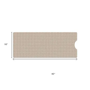 40" Beige Geometric Tiles Non Slip Bathtub Mat