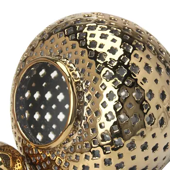 15" Gold Pierced Ceramic Round Ginger Jar