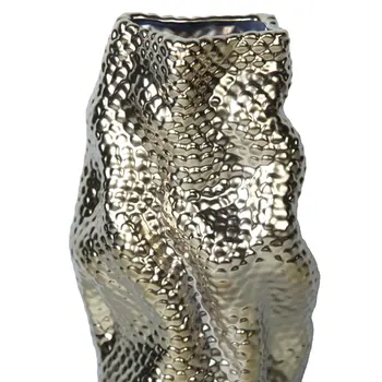20" Gold Abstract Ceramic Table Vase