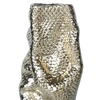 20" Gold Abstract Ceramic Table Vase