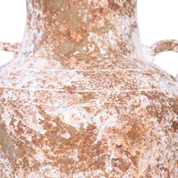 12" Terracotta and White Abstract Amphora Ceramic Table Vase