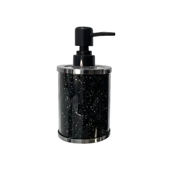 Two Piece Black Glass Bling Bathroom Accessory Set