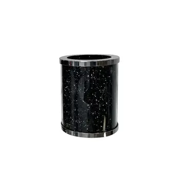 Two Piece Black Glass Bling Bathroom Accessory Set