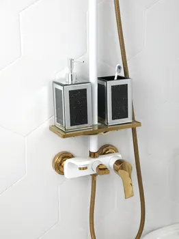 Two Piece Black Mirrored Glass Bling Bathroom Accessory Set