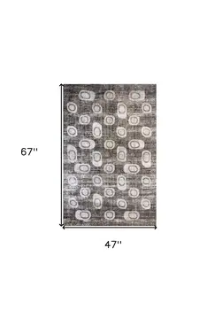 4' X 6' Brown and Beige Abstract Area Rug