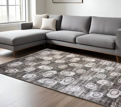 7' X 10' Brown and Beige Abstract Area Rug