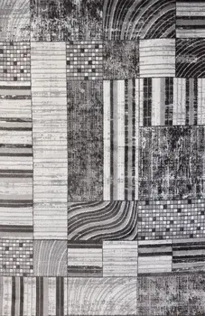 5' X 8' Gray Brown and Beige Abstract Area Rug