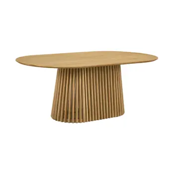 Five Piece Oak Oval Dining Set with Four Chairs