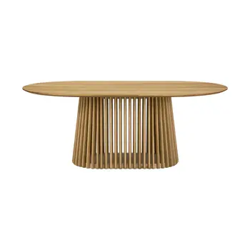 Five Piece Oak Oval Dining Set with Four Chairs