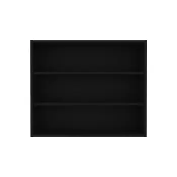 36" Black Wood Three Tier Wall Mounted Floating Shelf