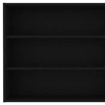 36" Black Wood Three Tier Wall Mounted Floating Shelf