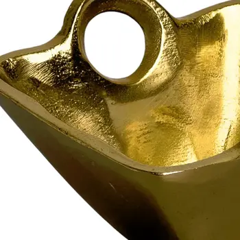 5" Gold Aluminum Square Candy or Nut Bowl With Handles