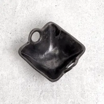 5" Black Aluminum Square Candy or Nut Bowl With Handles