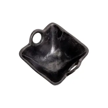 5" Black Aluminum Square Candy or Nut Bowl With Handles