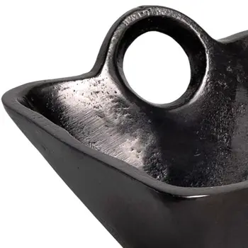 5" Black Aluminum Square Candy or Nut Bowl With Handles