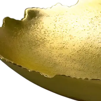 7" Gold Aluminum Torn Edge Oval Serving Bowl