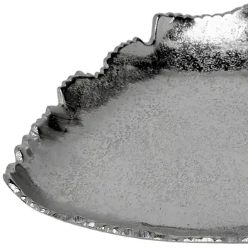 9" Silver Aluminum Torn Edge Triangular Serving Bowl