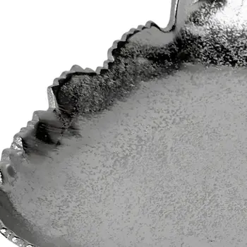 9" Silver Aluminum Torn Edge Triangular Serving Bowl