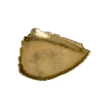 9" Gold Aluminum Torn Edge Triangular Serving Bowl
