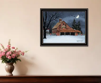 Night Before Christmas Black Framed Wall Art