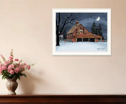 Night Before Christmas White Framed Wall Art