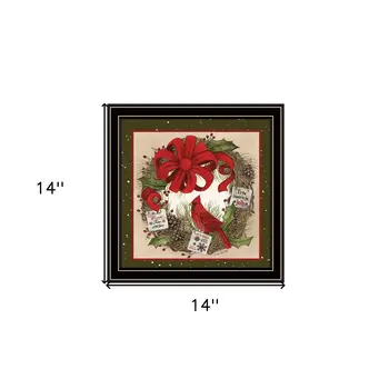 Cardinal Wreath Black Framed Wall Art