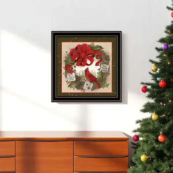Cardinal Wreath Black Framed Wall Art